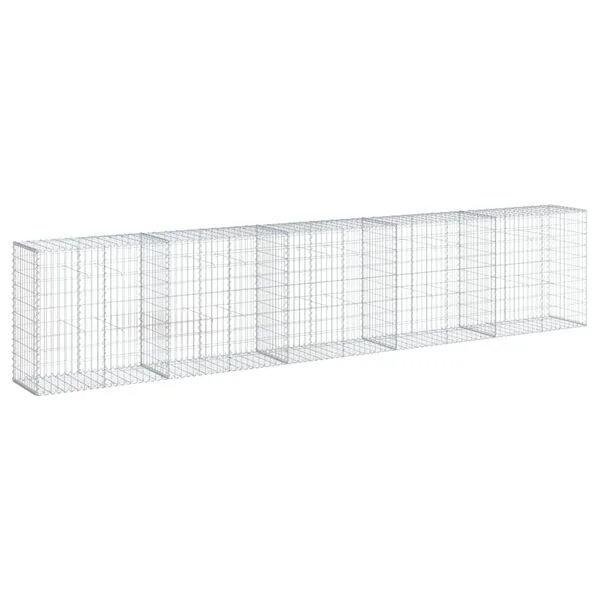 vidaXL Panier gabion avec couvercle 500x50x100 cm fer galvanisé