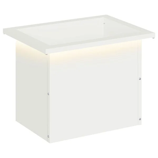 vidaXL Jardinière de jardin avec LED Blanc 30 x 40 x 30 cm Acier