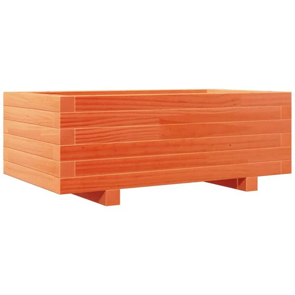 vidaXL Jardinière cire marron 70x40x26, 5 cm bois de pin massif