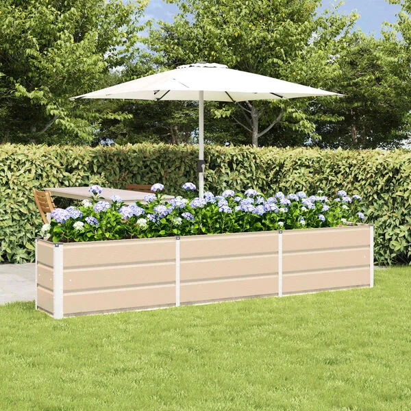vidaXL Jardinière Ivoire 240 x 40 x 45 cm Acier