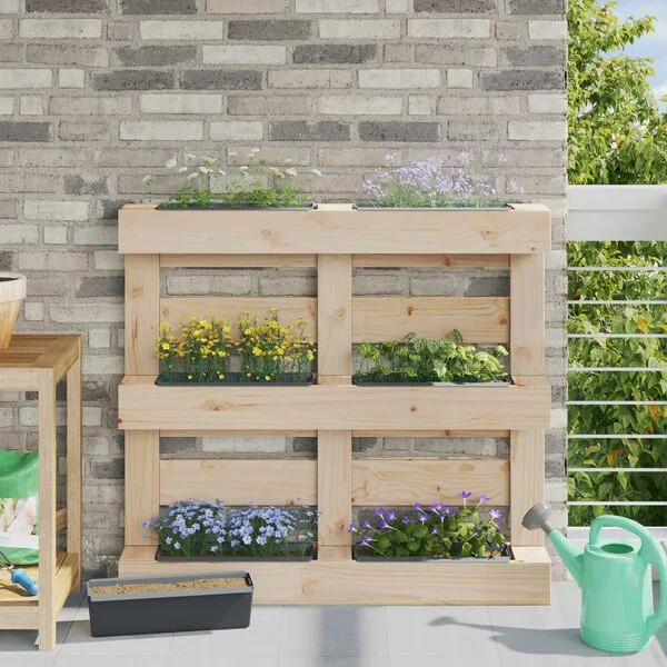 vidaXL Caisses à fleurs pour palettes Euro 24 pc Gris Polypropylène