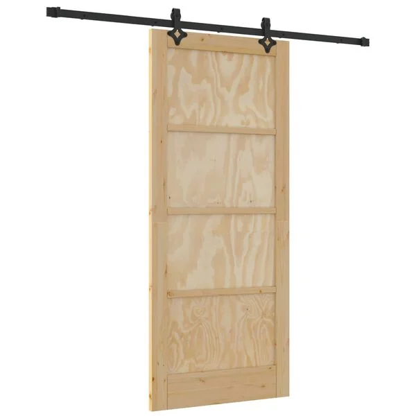 vidaXL Porte coulissante Naturel et noir 86 x 198, 5 cm