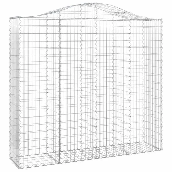vidaXL Paniers à gabions arqués 2 pcs 200x50x180/200 cm Fer galvanisé