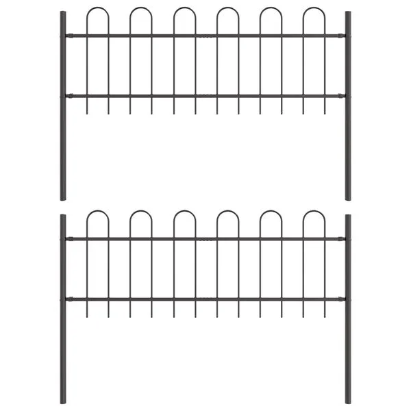 vidaXL Clôture de jardin BOXTEL 2 pc 3, 4 x 0, 6 m Gris