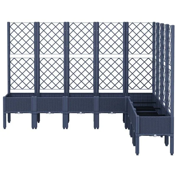 vidaXL Jardinière avec treillis bleu gris 200x160x142 cm PP