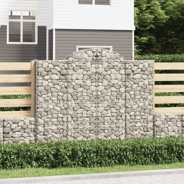 vidaXL Paniers à gabions arqués 12 pcs 200x50x160/180 cm Fer galvanisé