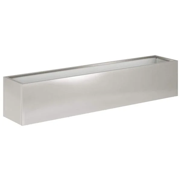 vidaXL Cache-pot de jardin Argenté 80 x 20 x 20 cm Acier inoxydable