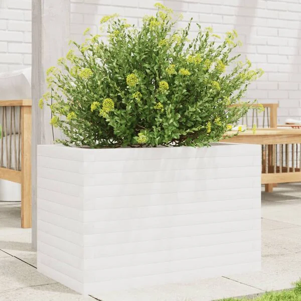 vidaXL Jardinière blanc 70x40x45, 5 cm bois de pin massif