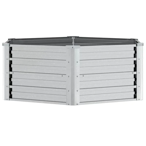 vidaXL Lit surélevé de jardin 129x45 cm Acier galvanisé Argenté