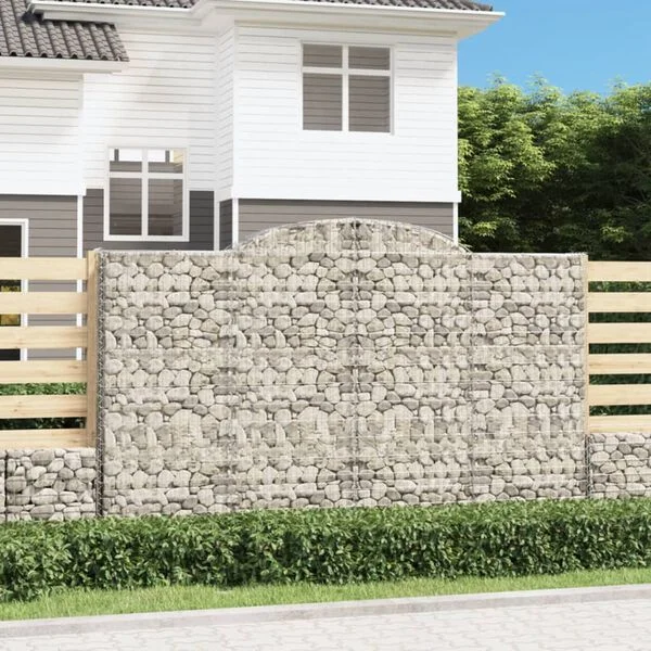 vidaXL Paniers à gabions arqués 17 pcs 300x50x180/200 cm fer galvanisé