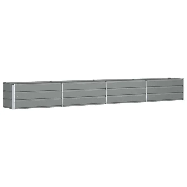 vidaXL Jardinière Gris clair 385 x 50 x 45 cm Acier galvanisé