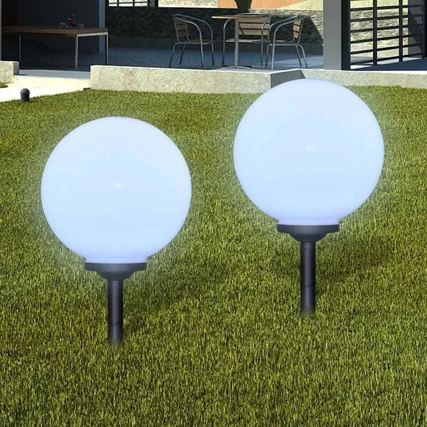 vidaXL 4 pcs Lampes d'allée d'extérieur à LED 30 cm et piquet au sol