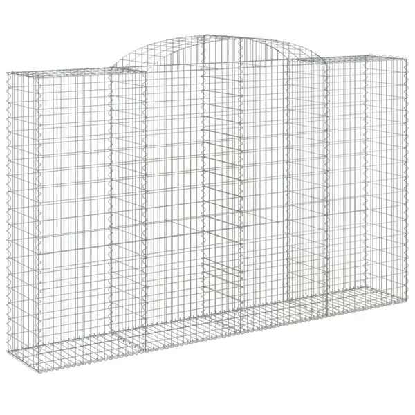 vidaXL Paniers à gabions arqués 17 pcs 300x50x180/200 cm fer galvanisé