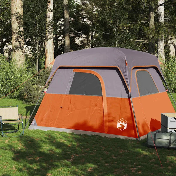 vidaXL Tente de camping de cabine 4 personnes orange imperméable