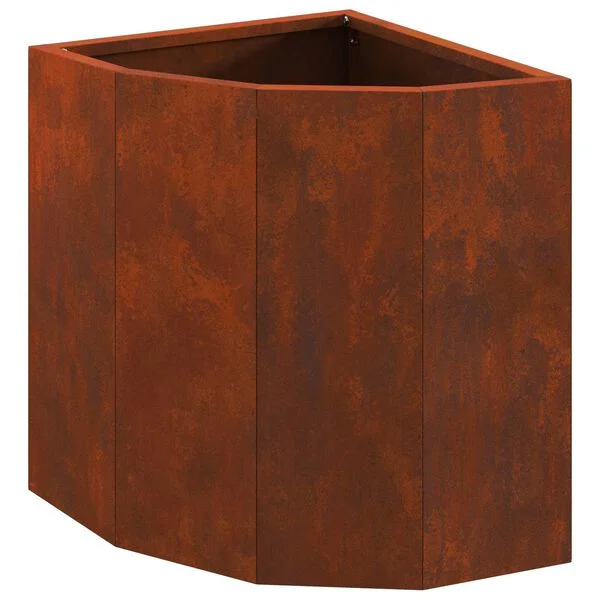 vidaXL Jardinière d'Angle Rouillé 30 x 30 x 35 cm Acier patiné