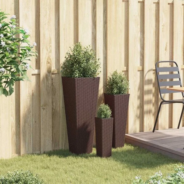 vidaXL Ensemble d'extérieur 3 pc 30 x 30 x 80 cm Métал