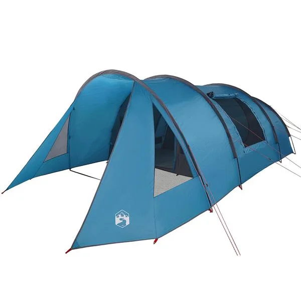 vidaXL Tente Tunnel 5-Personnes 5 personne Bleu et gris
