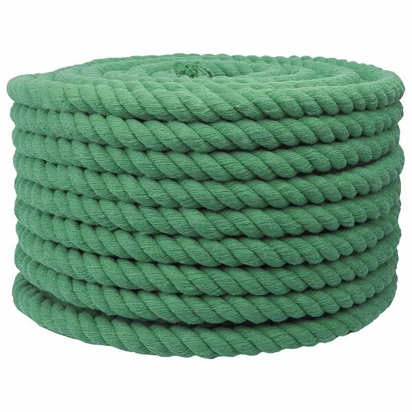 vidaXL Corde en coton 20 mm 50 m Vert 100% Coton