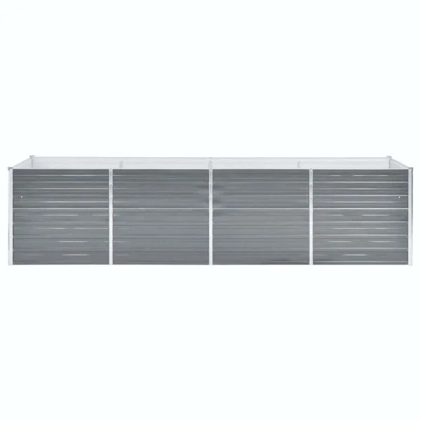 vidaXL Lit surélevé de jardin Acier galvanisé 320x80x77 cm Gris