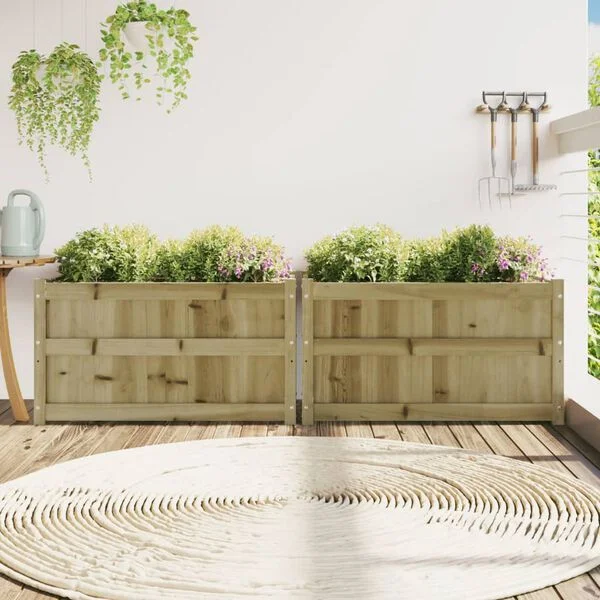 vidaXL Jardinières 2 pcs bois de pin imprégné