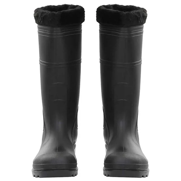 vidaXL Bottes de pluie avec chaussettes amovibles noir taille 44 PVC