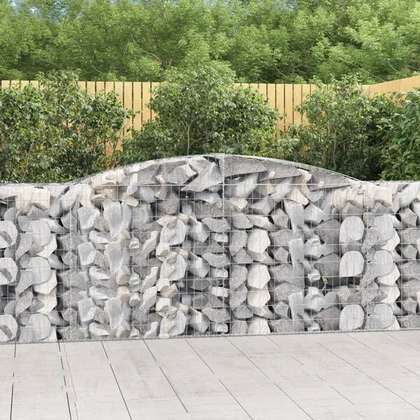 vidaXL Paniers à gabions arqués 20 pcs 400x50x100/120 cm Fer galvanisé