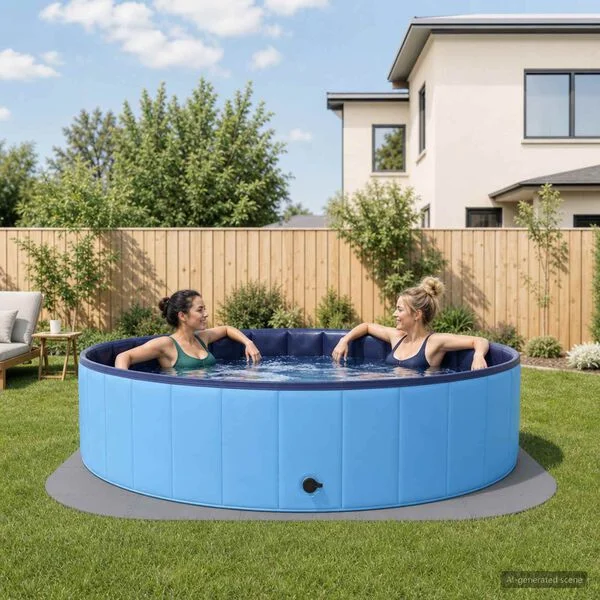 vidaXL Tapis de sol de piscine 25 pc Ø 292 cm Rond Mousse EVA Gris