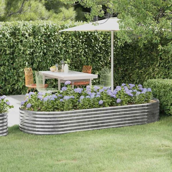 vidaXL Lit surélevé de jardin Acier galvanisé Argenté