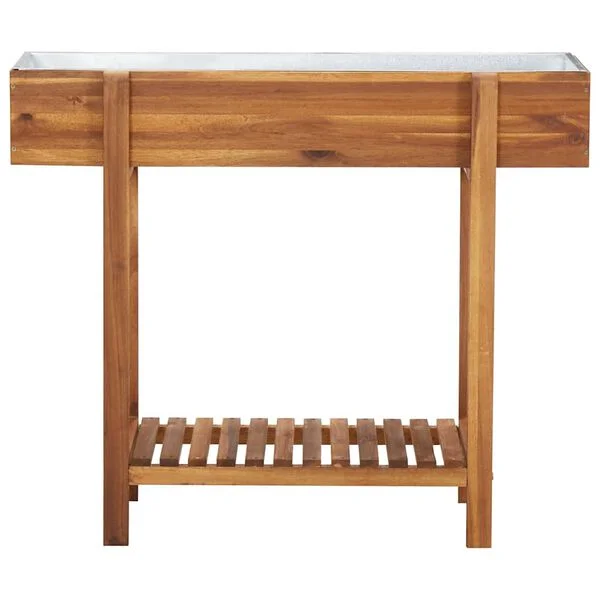 vidaXL Lit surélevé de jardin Bois massif d'acacia et zinc