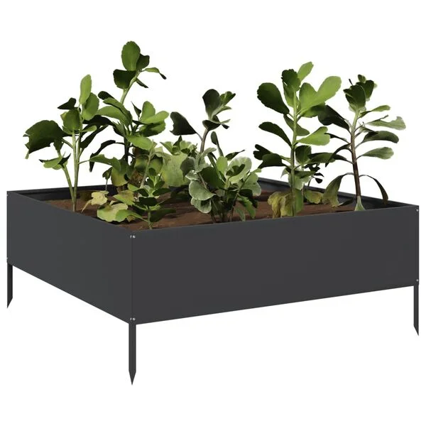 vidaXL Lit surélevé de jardin noir 100x100x41 cm acier