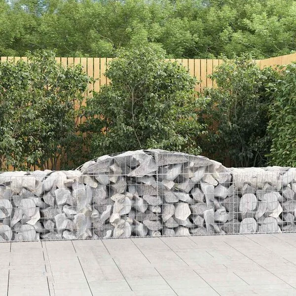vidaXL Paniers à gabions arqués 11 pcs 300x50x60/80 cm fer galvanisé