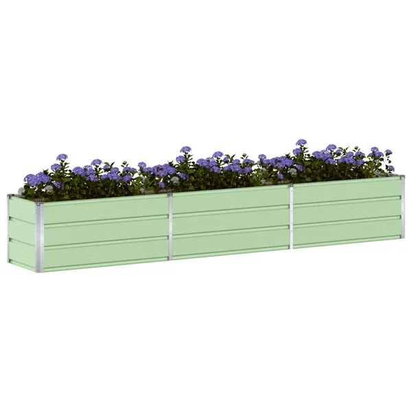 vidaXL Jardinière Vert pastel 290 x 50 x 45 cm Acier galvanisé