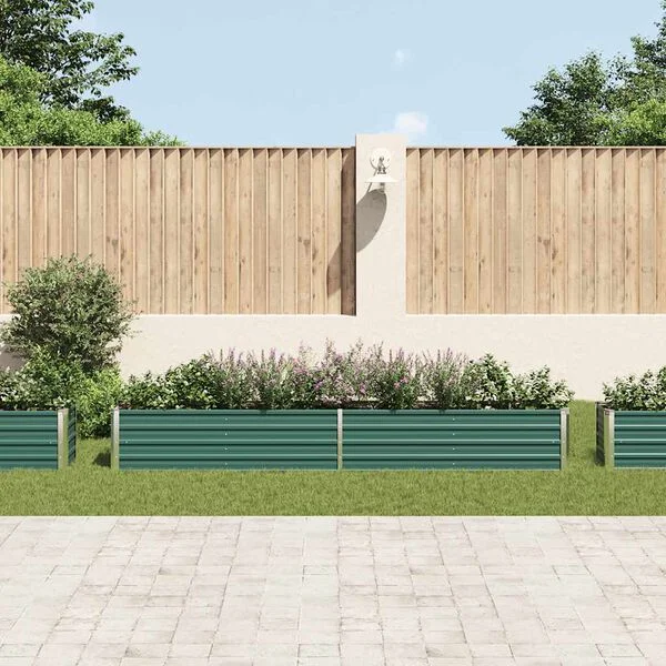 vidaXL Lit surélevé de jardin Acier galvanisé 320x40x45 cm Vert