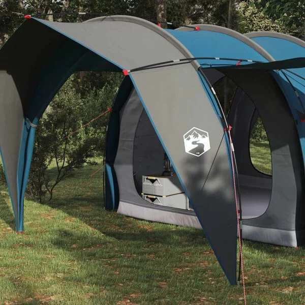 vidaXL Tente tunnel 4 personne Bleu Polyester 185T avec revêtement PU