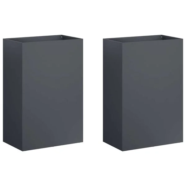 vidaXL Cache-pot de jardin 2 pc Anthracite 50 x 40 x 75 cm
