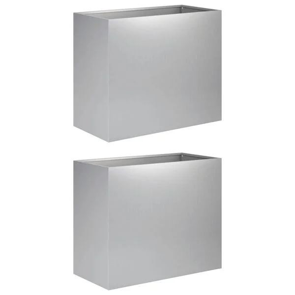 vidaXL Cache-pot de jardin 2 pc Argenté 60 x 30 x 50 cm
