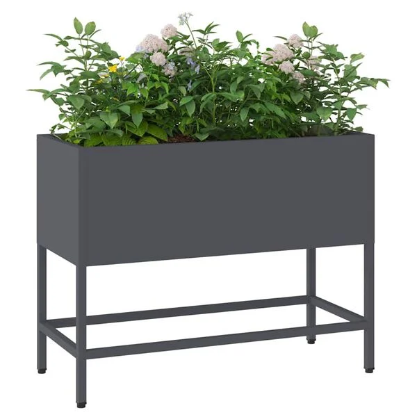vidaXL Bac de jardin surélevé Anthracite 60 x 26 x 45 cm Acier
