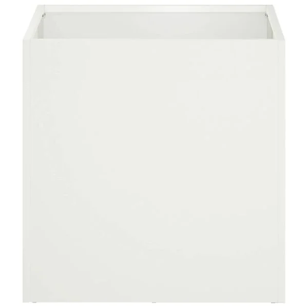 vidaXL Cache-pot de jardin Blanc 45 x 45 x 45 cm Acier laminé à froid
