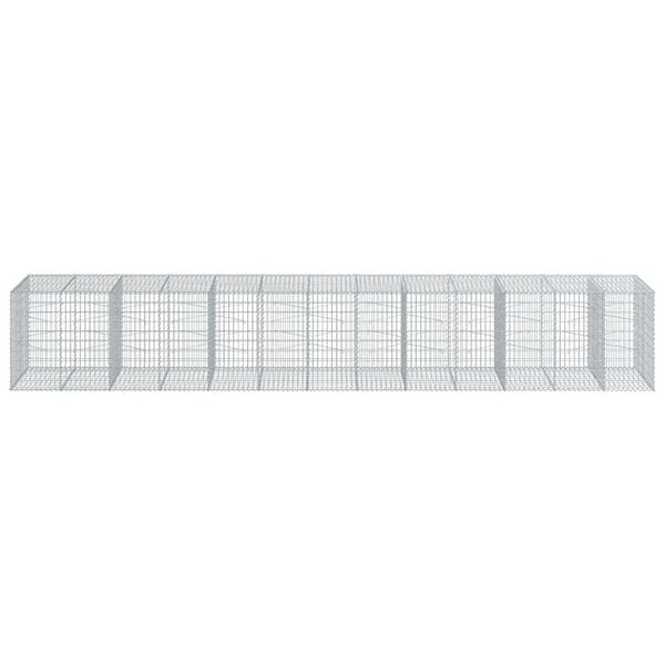 vidaXL Panier gabion avec couvercle 650x100x100 cm fer galvanisé