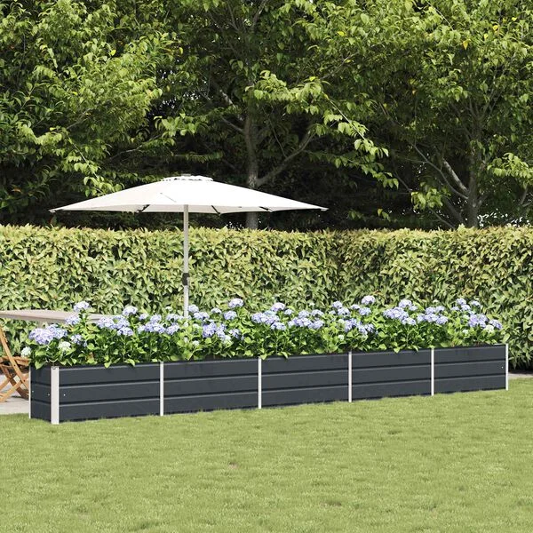 vidaXL Jardinière Anthracite 480 x 50 x 45 cm Acier galvanisé