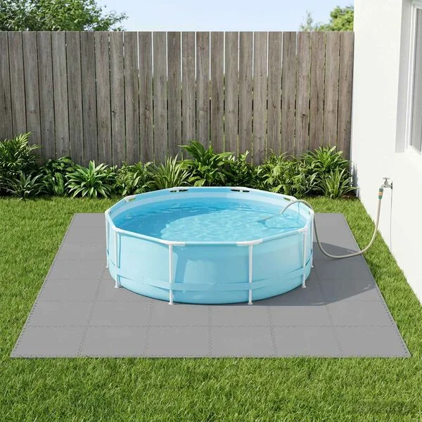 vidaXL Tapis de sol de piscine 50 pc Gris 18 m² Mousse EVA