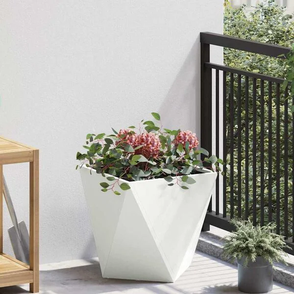 vidaXL Jardinière Blanc 40 x 40 x 40 cm Acier