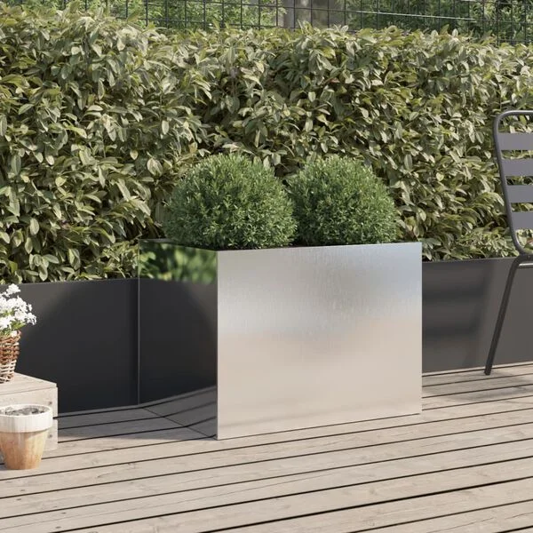 vidaXL Jardinière argenté 62x47x46 cm acier inoxydable