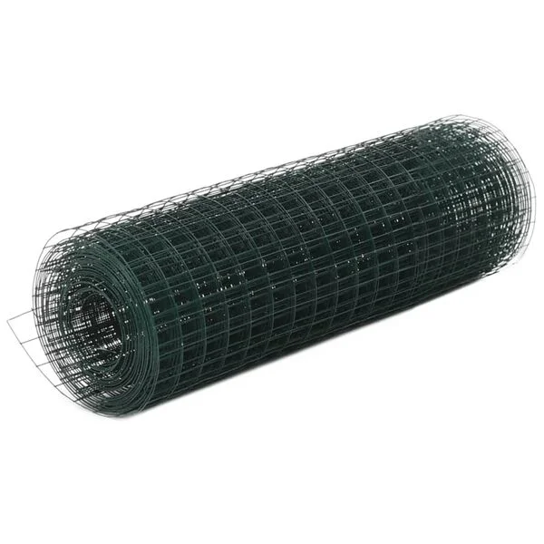 vidaXL Grillage acier avec revêtement en PVC 25x0, 5 m vert