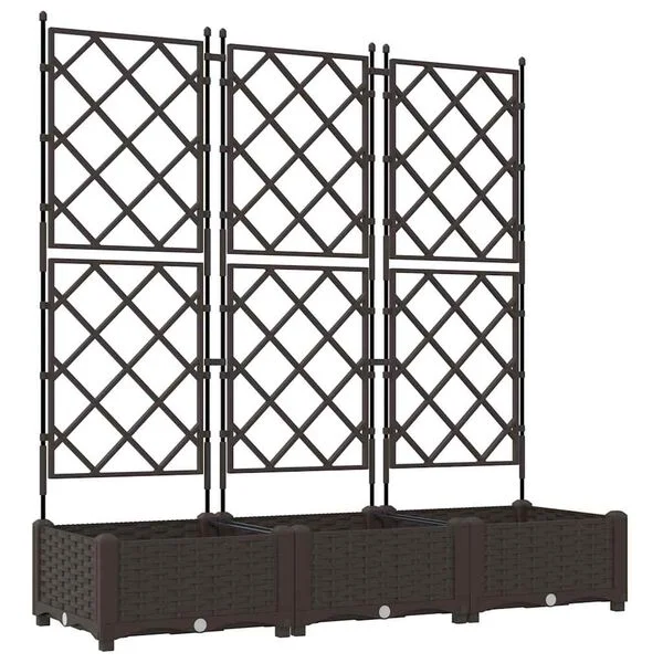 vidaXL Cache-pot de jardin 3 pc Marron 120 x 40 x 125, 5 cm PP