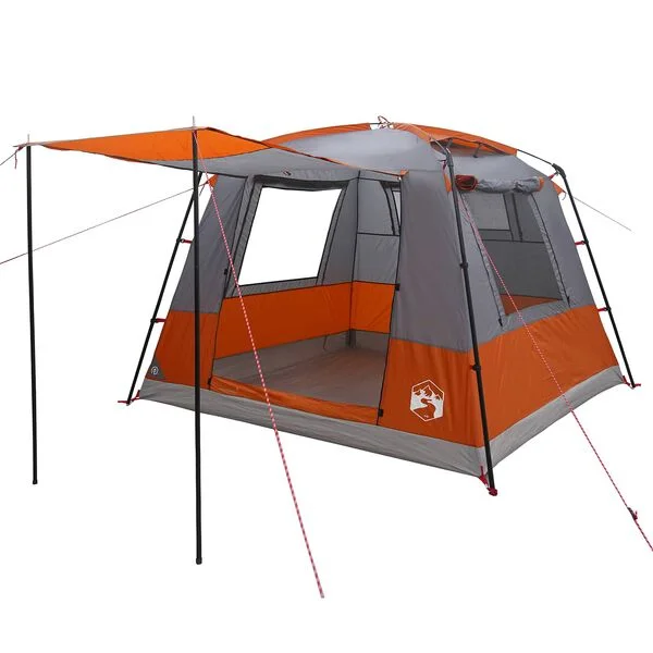 vidaXL Tente de fête 10 personne Gris et orange