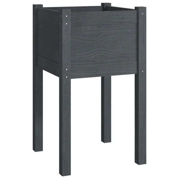 vidaXL Jardinière d'extérieur Gris 40x40x70 cm Bois de pin massif