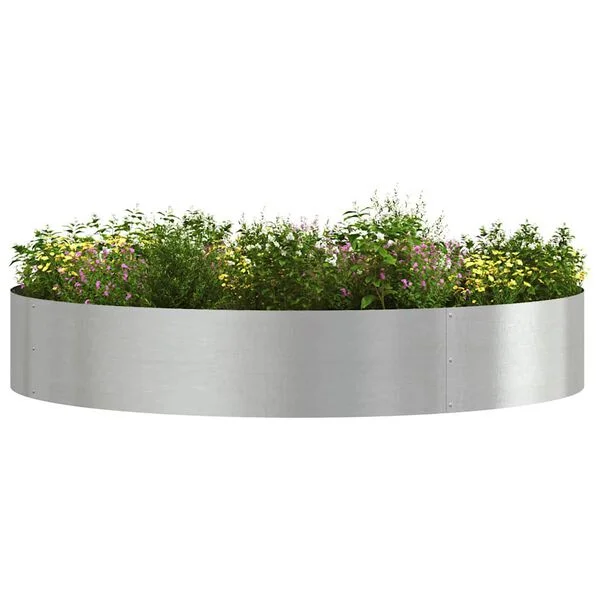 vidaXL Anneau de jardinière Argenté 120 x 120 x 20 cm Acier inoxydable