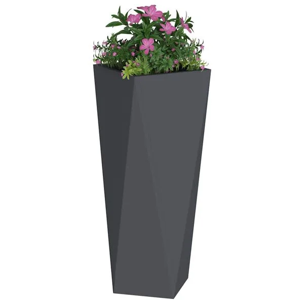 vidaXL Jardinière Anthracite 30 x 30 x 75 cm Acier