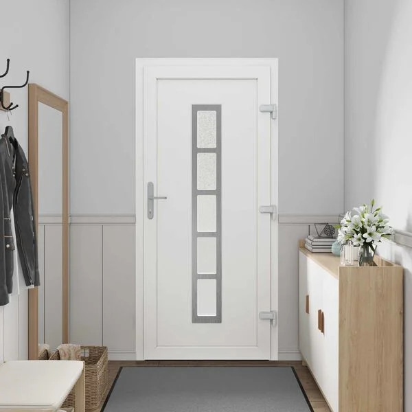 vidaXL Porte Frontale Blanc 108 x 208 cm PVC